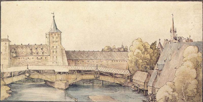 The covered Footbridge at the haller Gate in Nuremberg, Albrecht Durer
